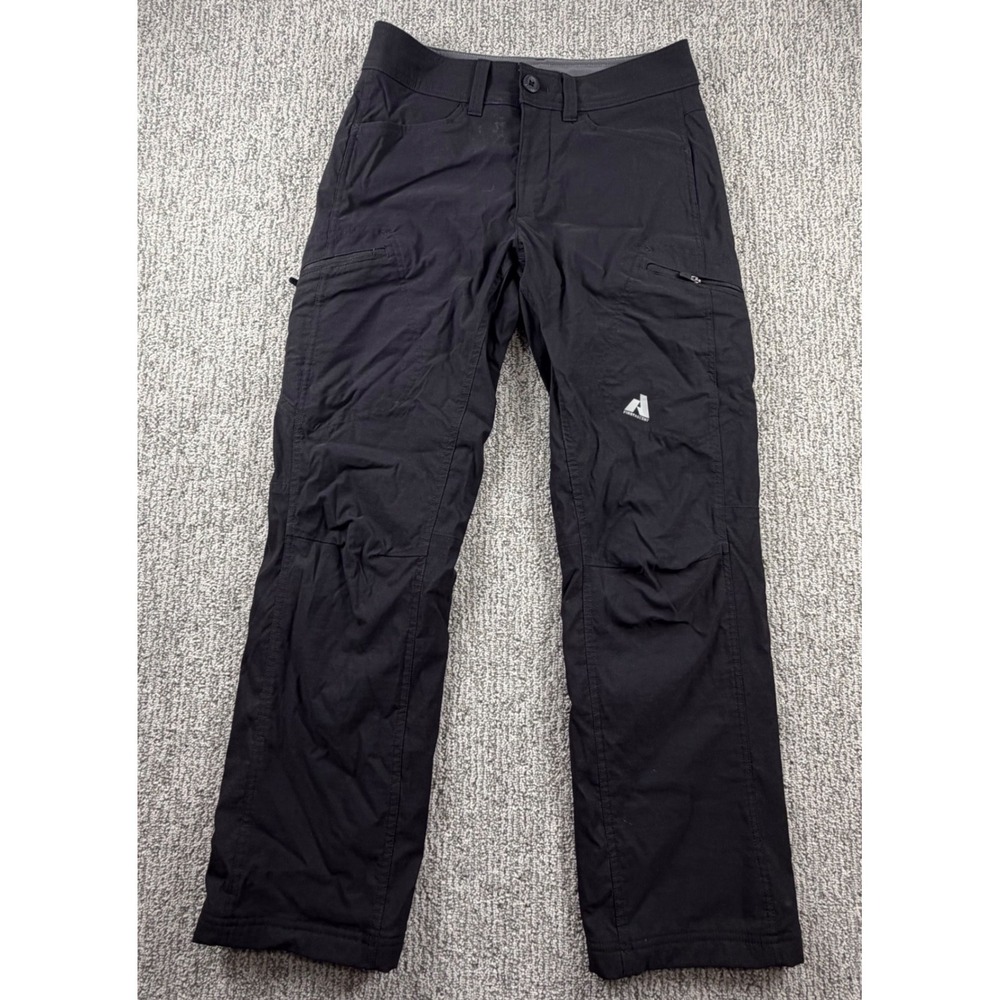 Eddie Bauer First Ascent Pants Men 30x30 Black Fleece Lined Guide Hiking Cargo